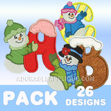 Applique Snowman Font
-  26 designs in this pack