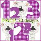 Applique Numbers  -  20 designs in this pack