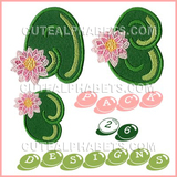 Water lily font
- 26 applique designs in this pack
Exclusive