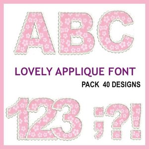Lovely Applique Font
-  40 designs in this pack