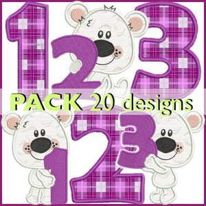 Applique Numbers  -  20 designs in this pack