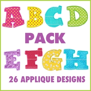 Applique Font
- 26 designs in this pack