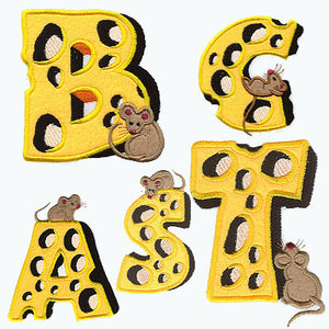 Cheese Font Applique Pack  -  26 designs in this pack